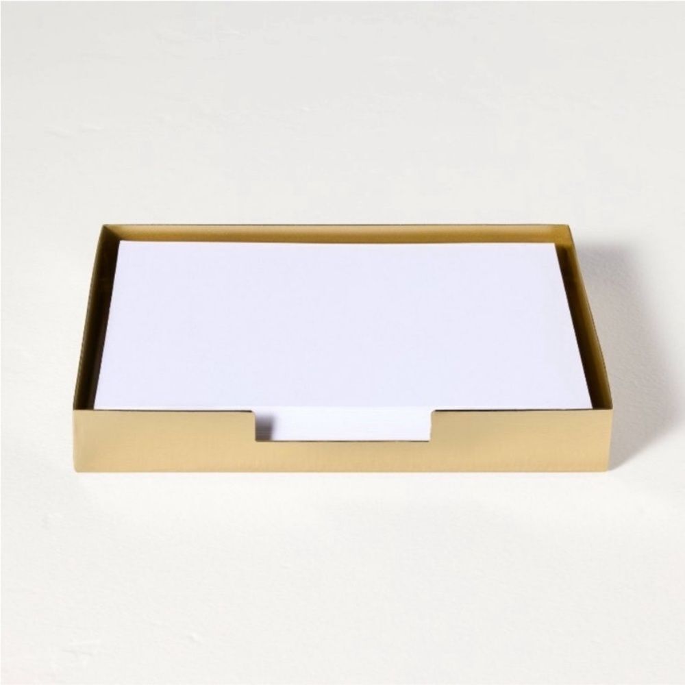 Hearth & Hand Gold Brass Tray with Notecards